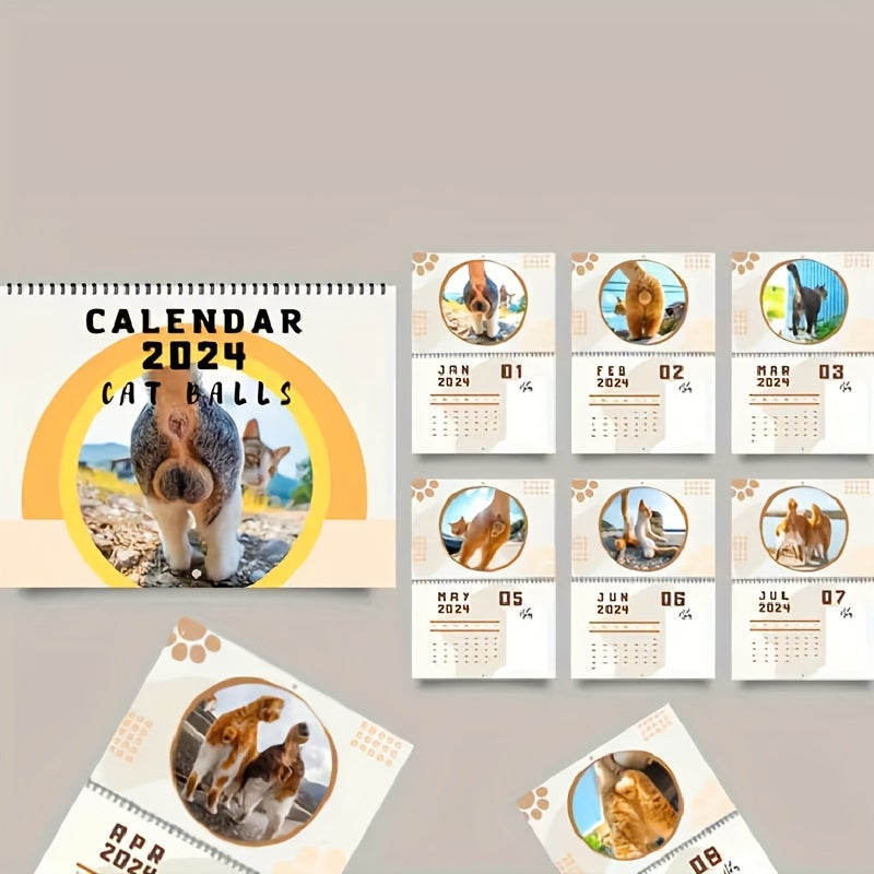 Funny Cat Butt Hole Calendar 12 Month With Memo Space
