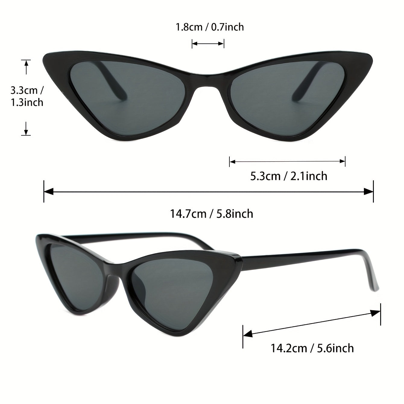 Y2K Cat Eye Square Sunglasses - Casual Anti Glare Glasses UV400