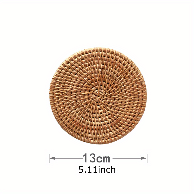 Rattan Braided Placemat Trivet Heat Resistant Thick Hot Pad Mat