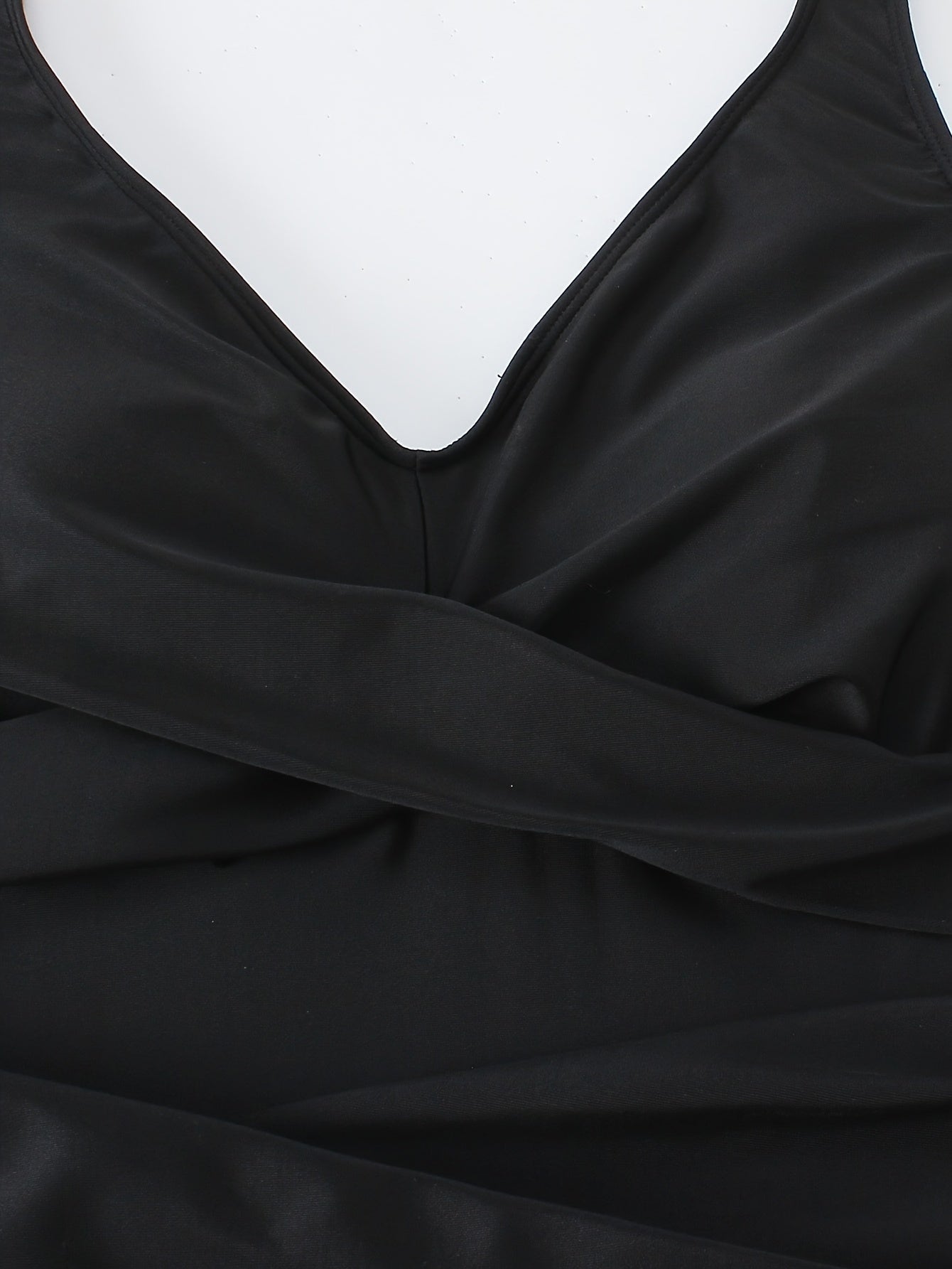  Ruched Cross Front One Piece Swimsuit Tummy Control