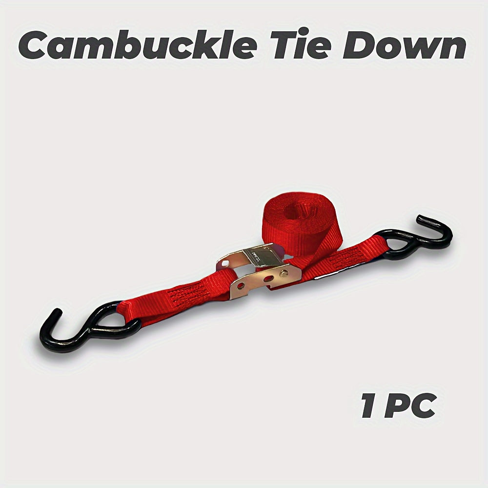 2pcs 1inx3M Cambuckle Tie Down w/ Coated S Hook for Luggage, Motorcycle