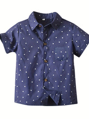 Boys' Polka Dot Print Gentleman Style Shirt