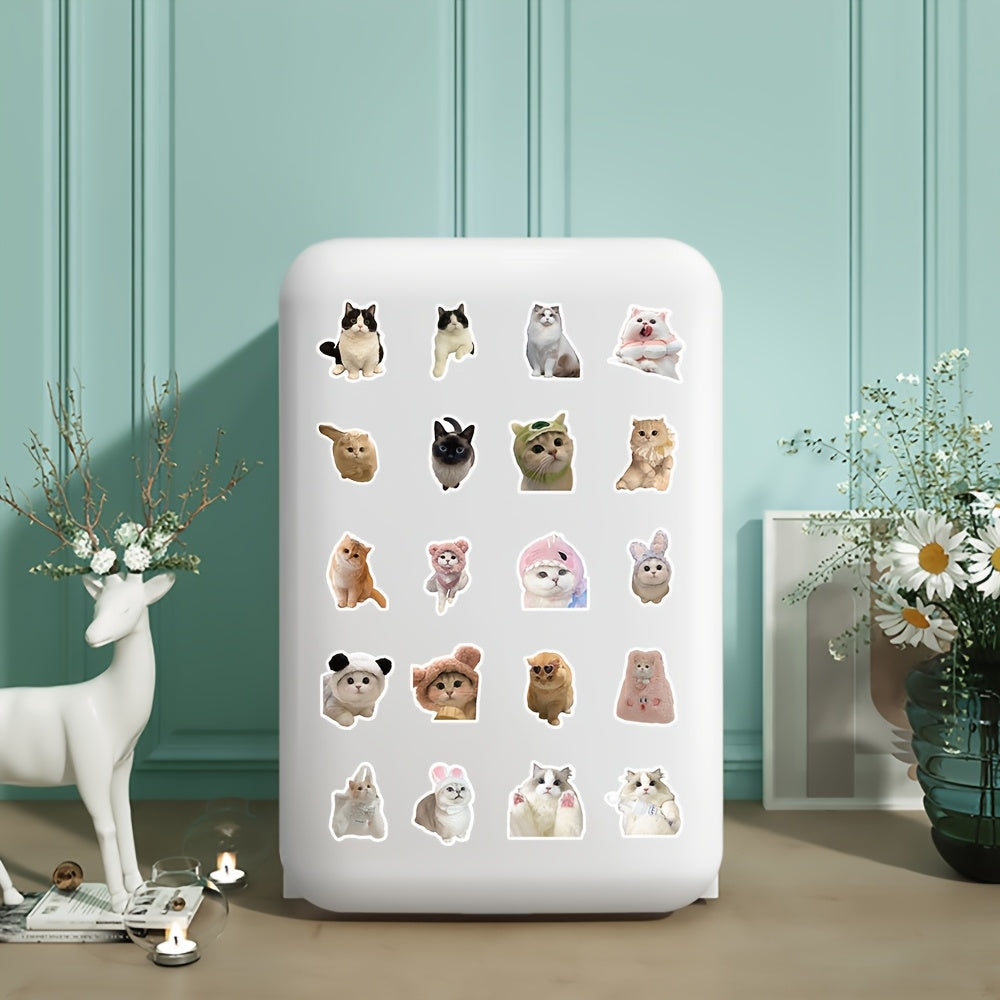 60pcs Cat Sticker Pack Waterproof Vinyl Stickers Mixed Colors