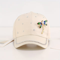 Rhinestone Dragonfly Summer Cap for Big Girls