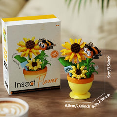 Colorful ABS Building Blocks Flower Bouquet Educational Assembly Toy