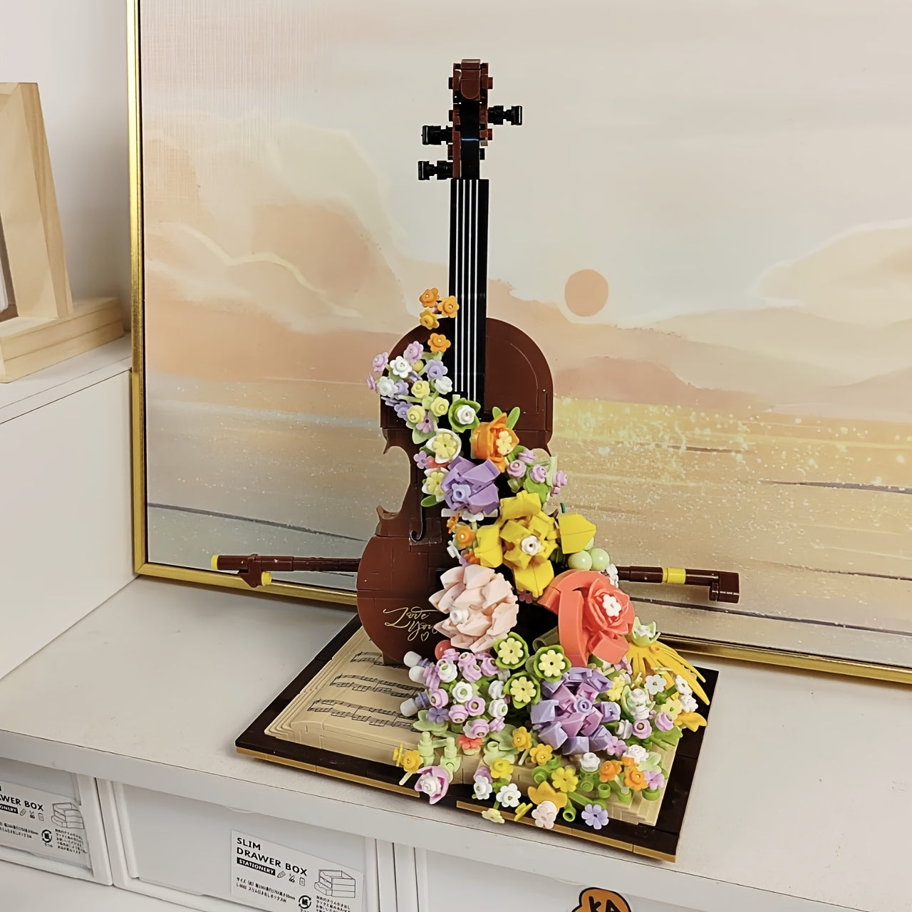 1000 pcs Building Blocks Violin Cello & Piano Decor