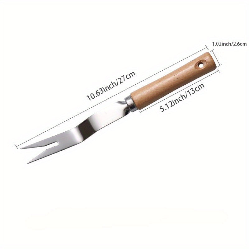 Hand Weeding Tool with Wooden Handle for Digging and Transplanting