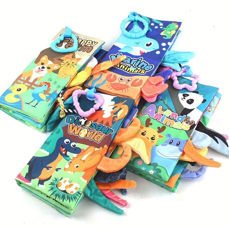 Interactive Animal Tail Cloth Book for Toddlers 0-3 Years