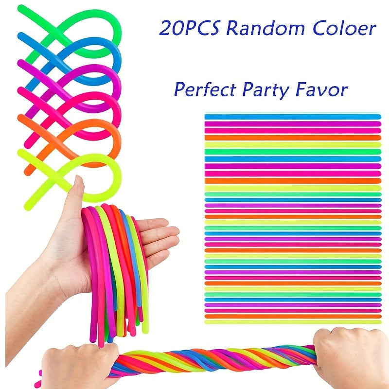 20pcs Stretchy Fidget Strings Colorful Elastic Rope Sensory Play DIY Party