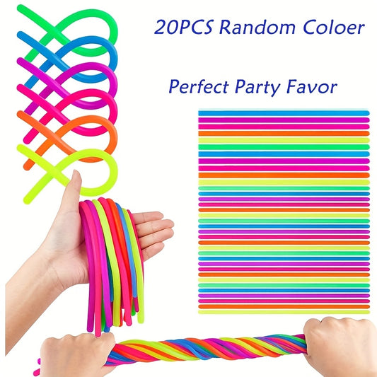 20pcs Stretchy Fidget Strings Colorful Elastic Rope Sensory Play DIY Party