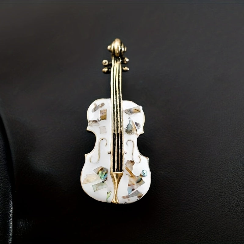 Men's Violin Shell Brooch Jewelry