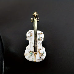 Men's Violin Shell Brooch Jewelry