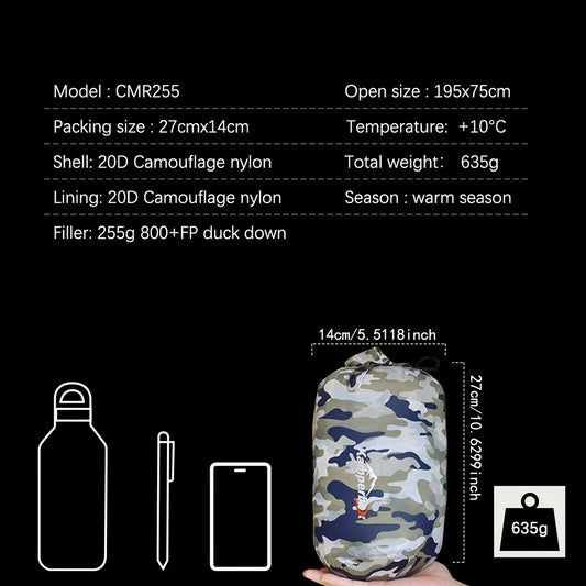 Ultralight Camo Envelope Sleeping Bag for Camping