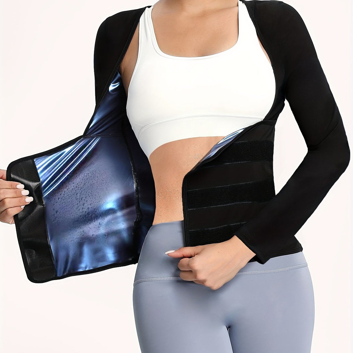 Long Sleeves Sauna Sweat Top Fitness Yoga T-shirt Women's Activewear
