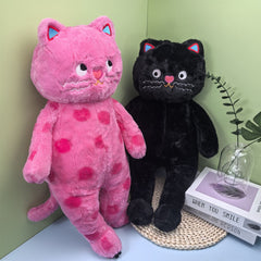 Polka Dot Cat Plush Toy with Pink Accents