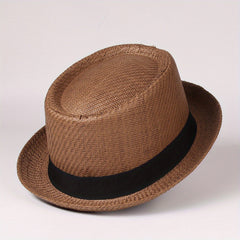 Casual Sunshade Straw Hat With Band for Outdoor Travel Seaside Unisex