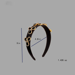 Clover Rhinestone Wide Brim Headband Vintage Hair Hoop Baroque Hair Accessories