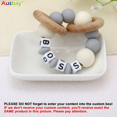 Personalized Name Rattle Toy with Teething Toys