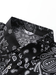 Paisley Pattern Hawaiian Shirt Men's Casual Button Up Short Sleeve