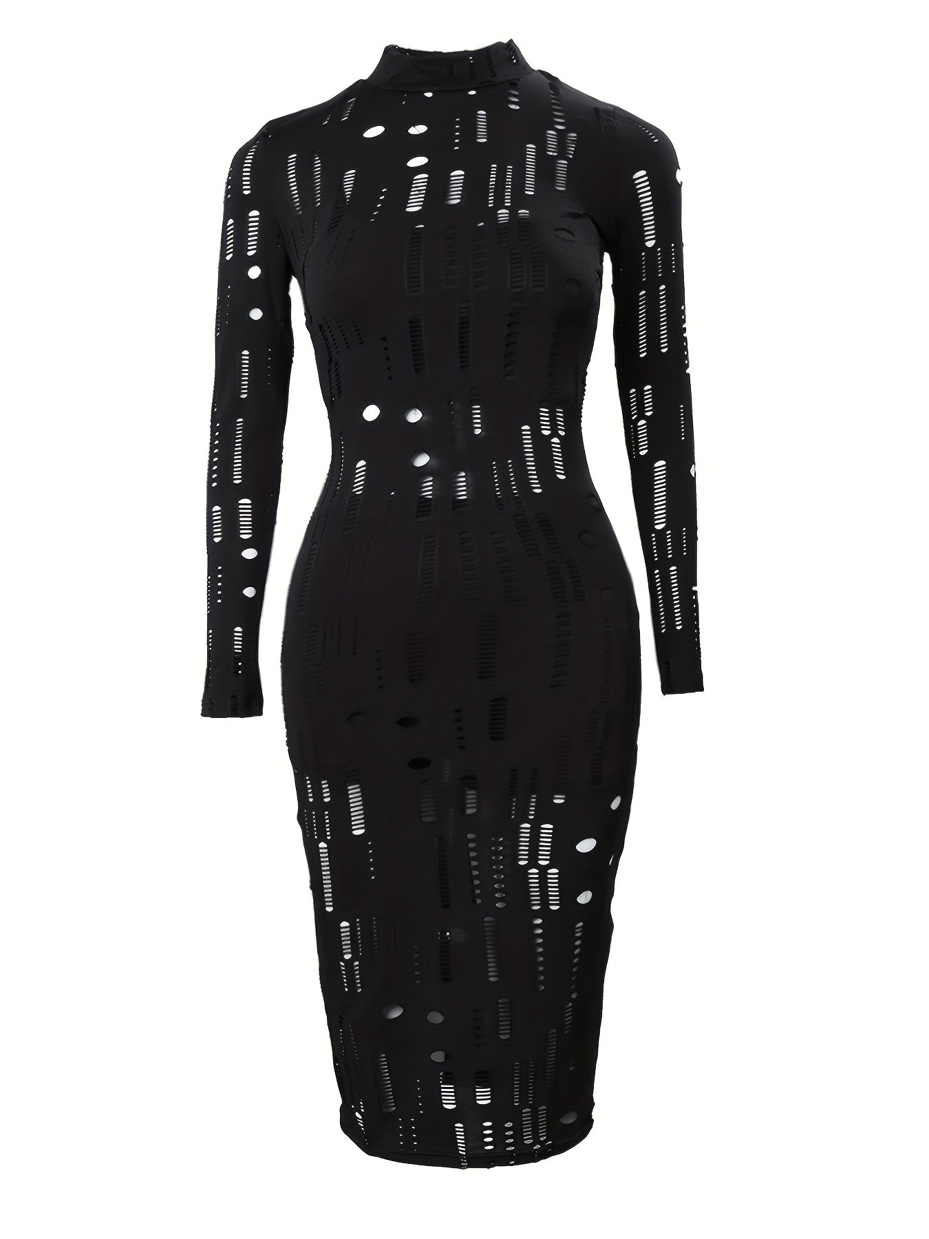Sexy 3pc Ripped Bodycon Set: Dress, Cami Top, Shorts