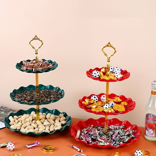 3-layer Candy Plate Household Dried Fruit Basket Festive Style