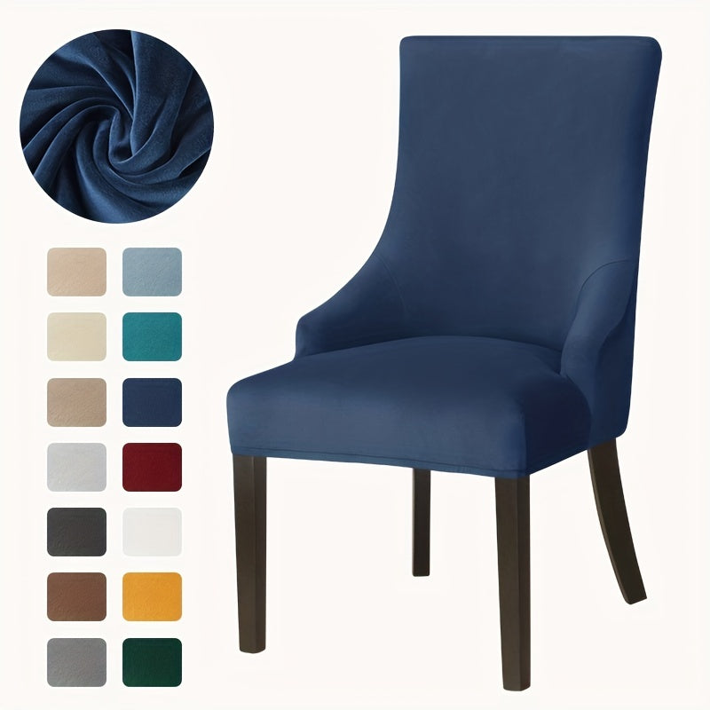 1pc Velvet Small Armrest Dining Chair Slipcover Furniture Protector
