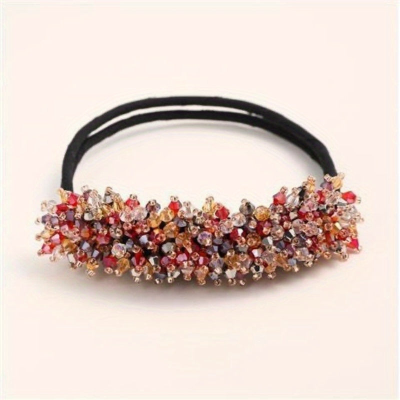 Rhinestone Donut Bun Maker Ponytail Holder Hair Accessory