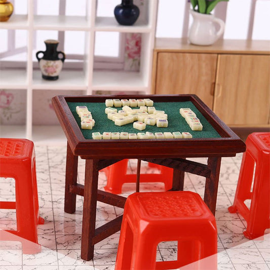 Mini Chinese Mahjong Dollhouse Accessory Model for Decoration