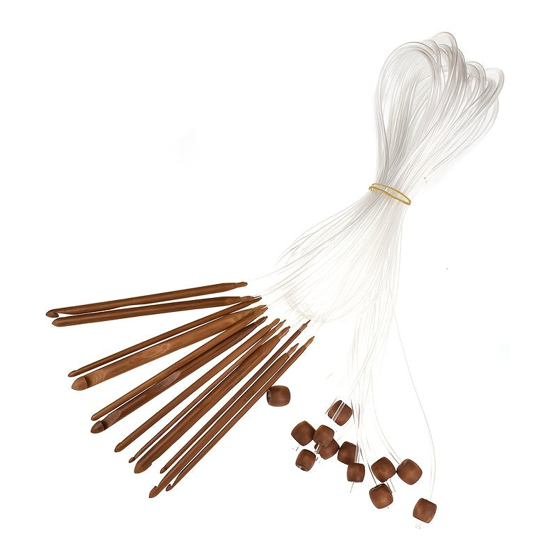 12pcs Carbonized Ring Crochet Knitting Needles DIY Knitting Tools