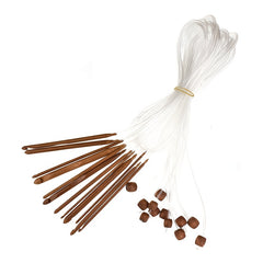 12pcs Carbonized Ring Crochet Knitting Needles DIY Knitting Tools