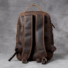 Vintage Leather Backpack Laptop Bag Outdoor Travel Weekender Shoulder Bag