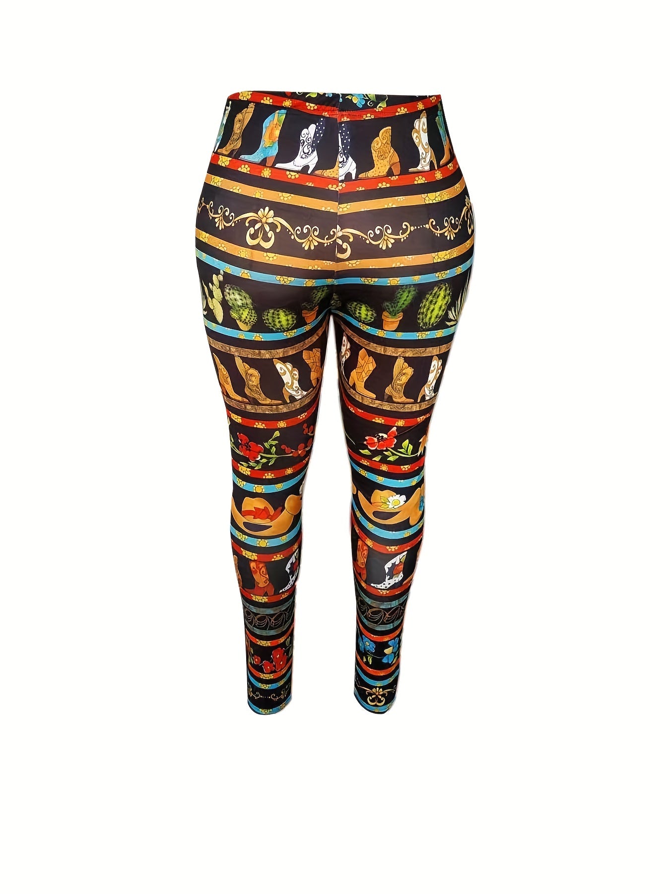  Boot Print High Rise Skinny Trousers