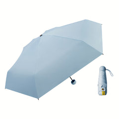 6 Bones Waterproof Folding Umbrella Vinyl Sun Protection