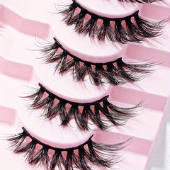 7 Pairs 5D Fishtail False Eyelashes Fluffy Wispy Makeup Extension 15mm