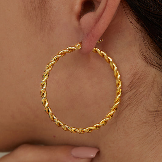 Exaggerated Hoop Earrings 18K Plated Stainless Steel Jewelry