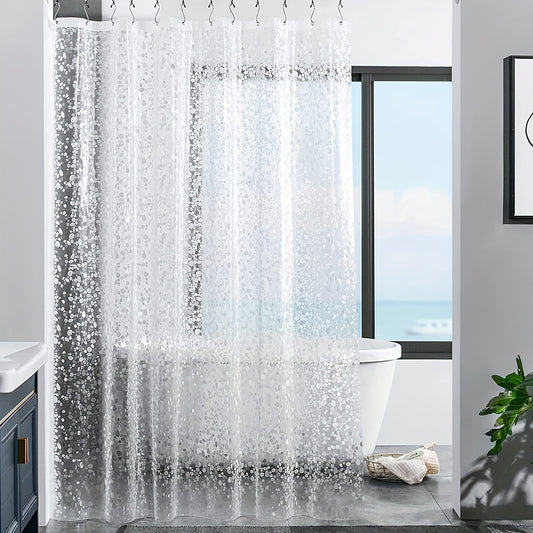PEVA 3D Cobblestone Shower Curtain Waterproof Mold Resistant with Metal Eyelets