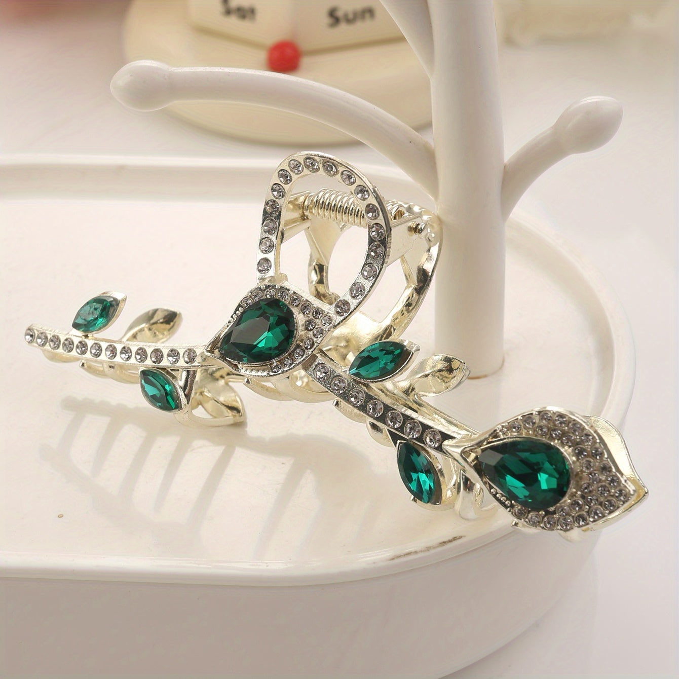Vintage Rhinestone Hair Claw Glitter Hair Claw Nonslip Ponytail Holder