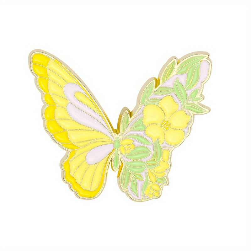 Butterfly Enamel Pin Flower Floral Plant Insect Animal Wings Brooch Women