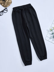 Girls Thermal Lined Fleece Elastic Waist Sweatpants