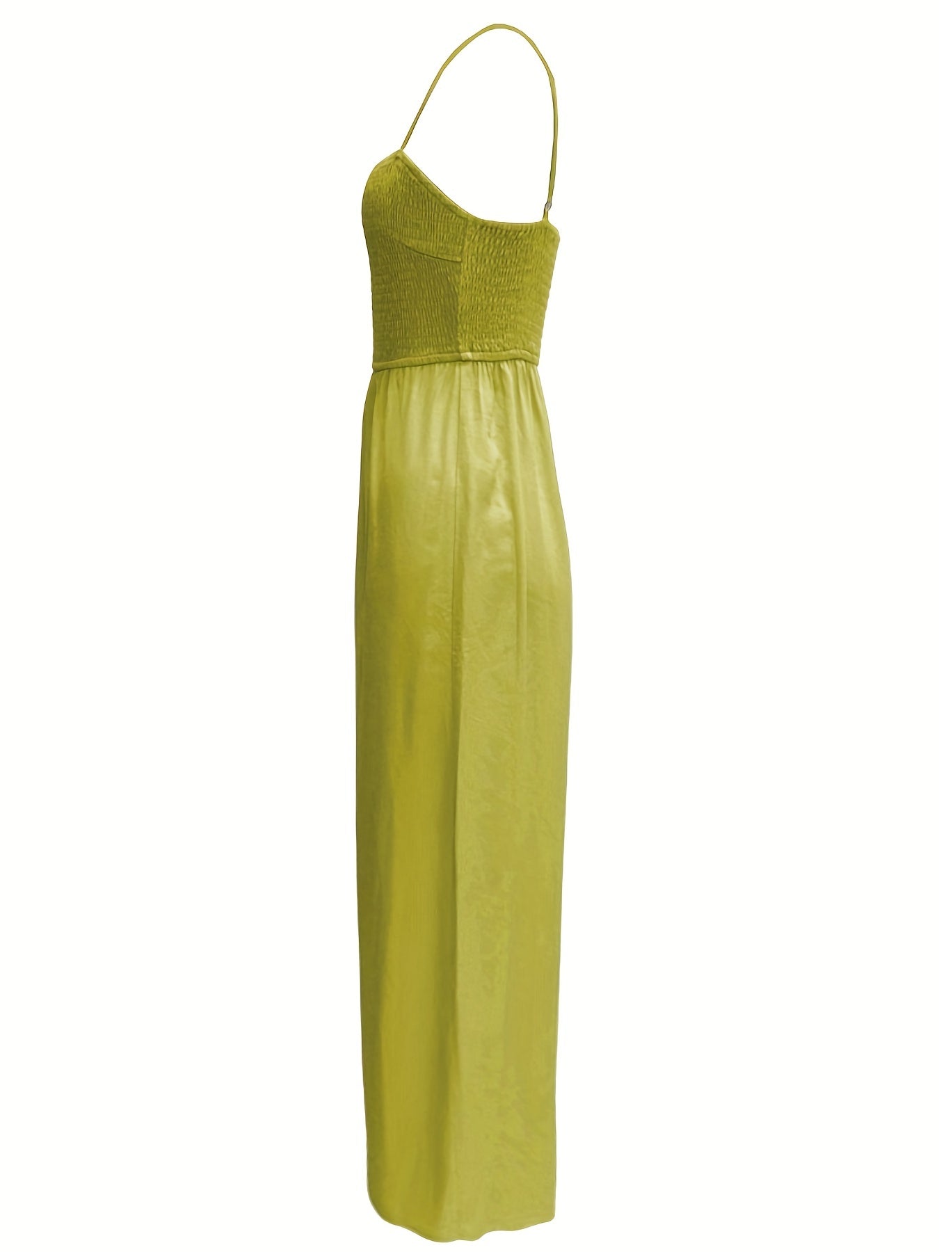 Solid Spaghetti Wide Leg Jumpsuit Backless