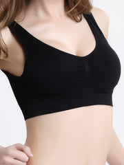 3pcs Small Pleats Seamless Sports Bras Cozy & Thin Everyday Tank Intimates