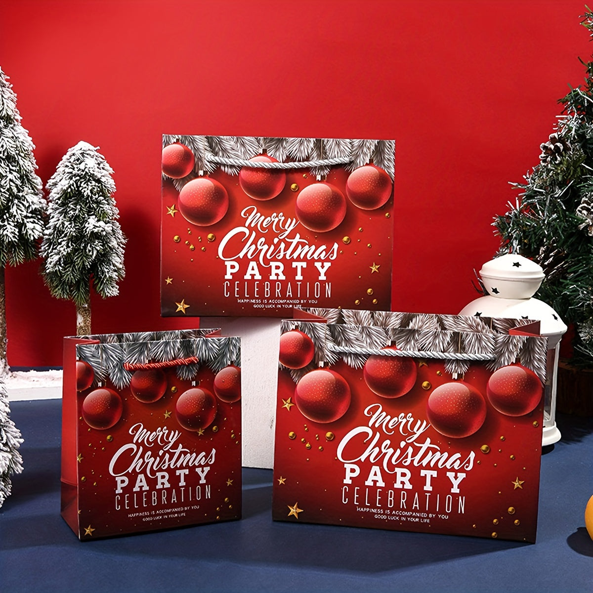1pc Mini Candy Bag Red Christmas Family Party Gift Bag