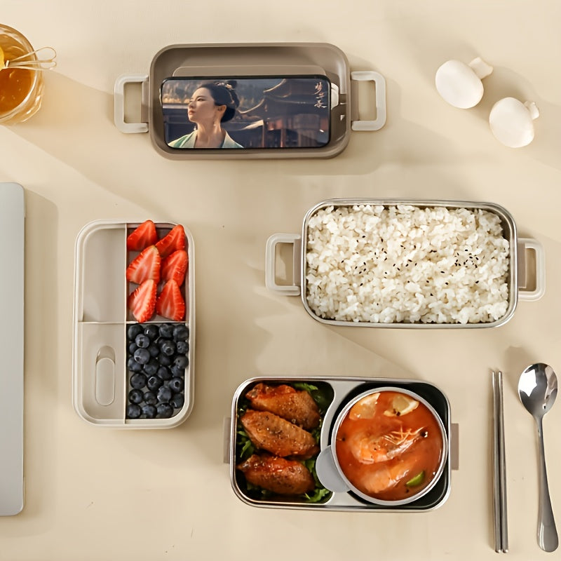 304 Stainless Steel Lunch Box Double layer Insulated Leakproof Food Container