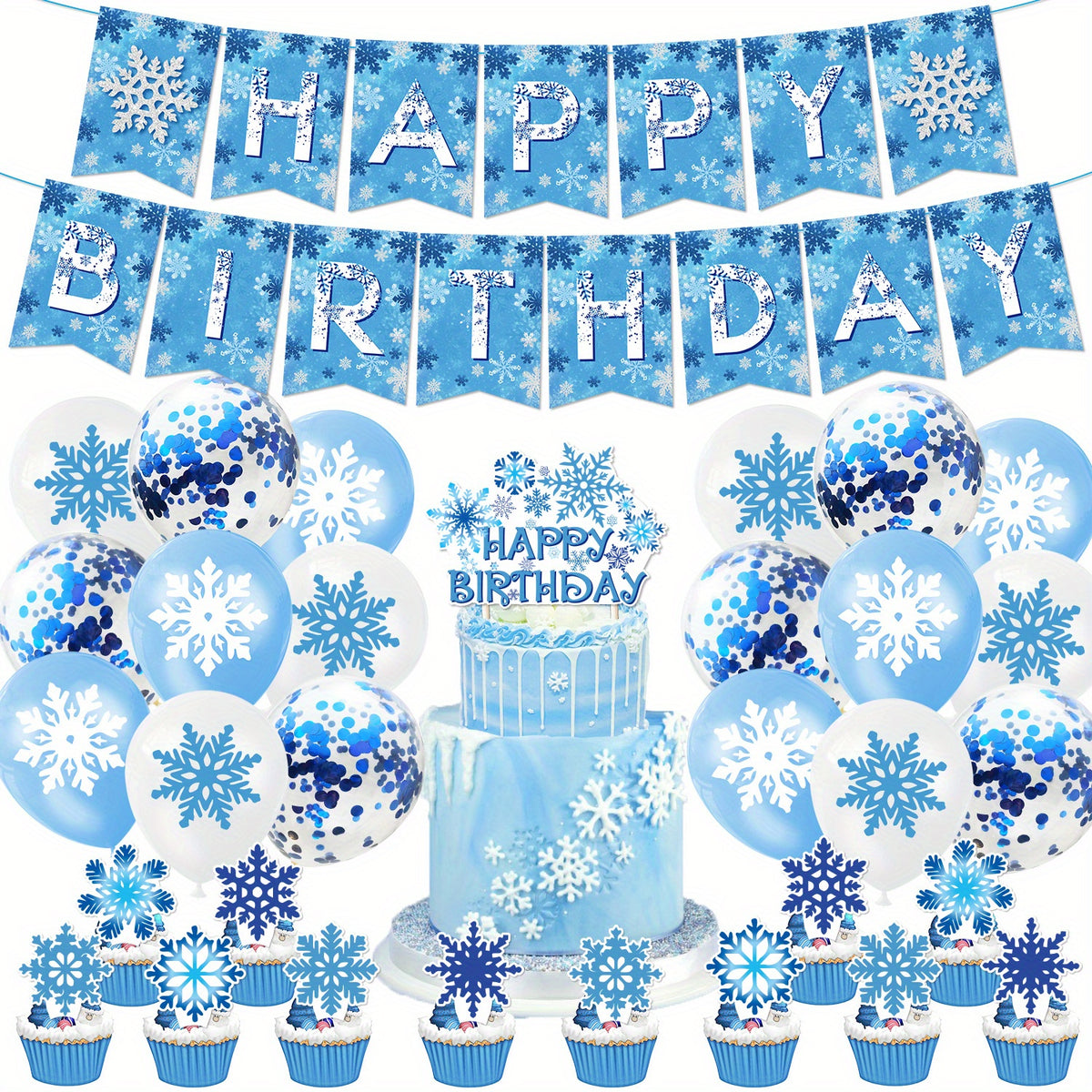 Snowflake Theme Party Decoration Set