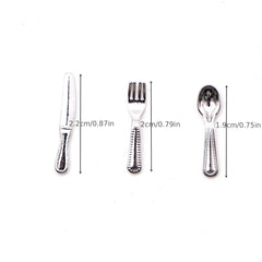 1/12 Dollhouse Cutlery Set Plastic Tableware Utensils Halloween Decoration