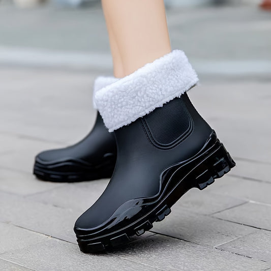 Women's Winter Rain Boots Waterproof Non slip And Fleece Lined