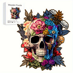 Artistic Skull Wooden Jigsaw Puzzle for Adults