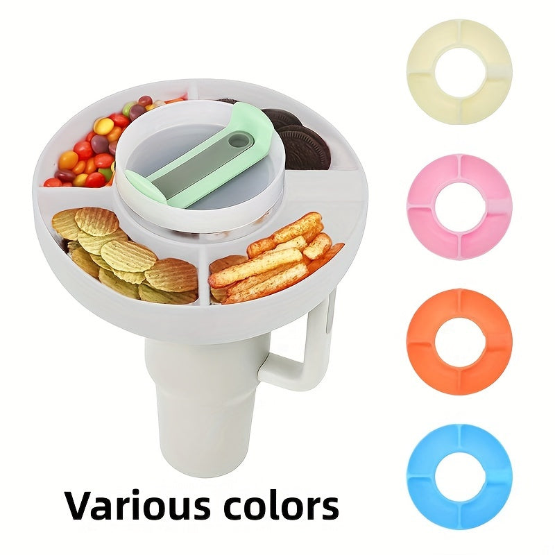 1pc Solid Cup Snack Tray Ring Reusable Silicone Snack Bowl Cup Accessories