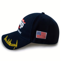 Letter Flag Embroidery Baseball Cap Casual Adjustable Sun Hat Unisex