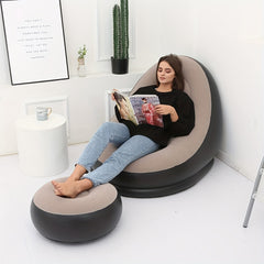 Inflatable Deck Chair Lounger Sofa for Indoor and Outdoor Use